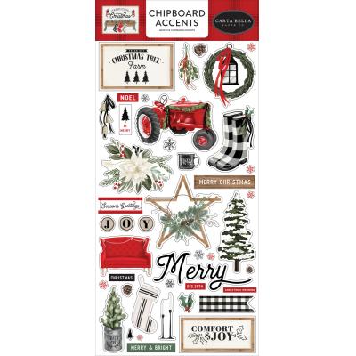 Carta Bella Farmhouse Christmas Sticker - Chipboard Accents